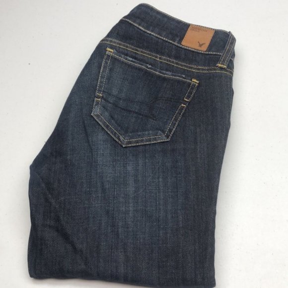 LIKE NEW VINTAGE AMERICAN EAGLE STRAIGHT LEG JEANS 4/27x33 🦅 - Picture 1 of 11